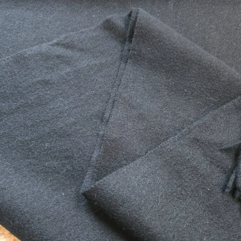 Ann Taylor Woven Cashmere Fringe Scarf Black